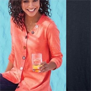 Soft Surroundings Black Mixed Button Danielle 100% Cotton
Tunic Sz M Lagenlook